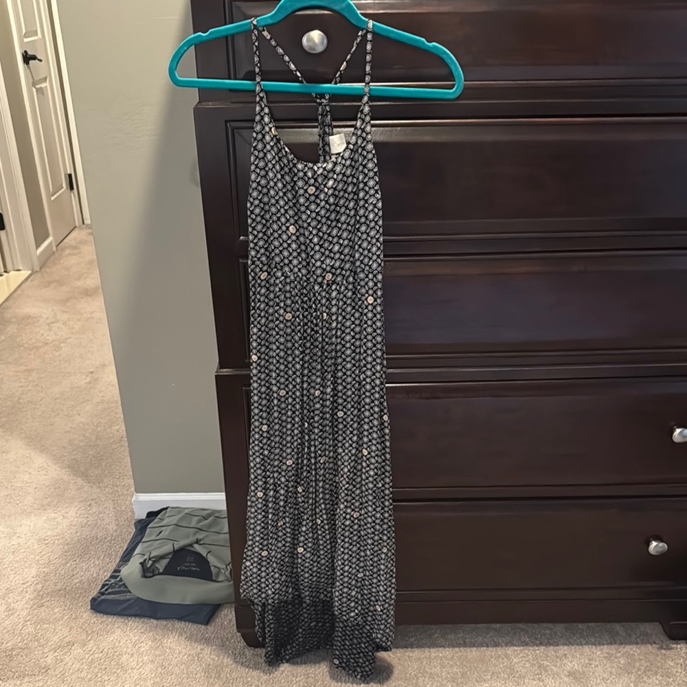 Black and White Patterned Maxi Dress